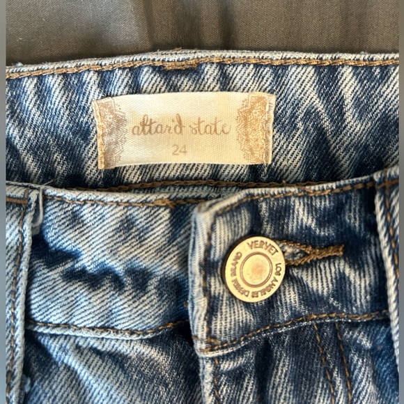 Altar’d State Jeans- High rise, straight leg, distressed leg cuffs - Picture 4 of 5